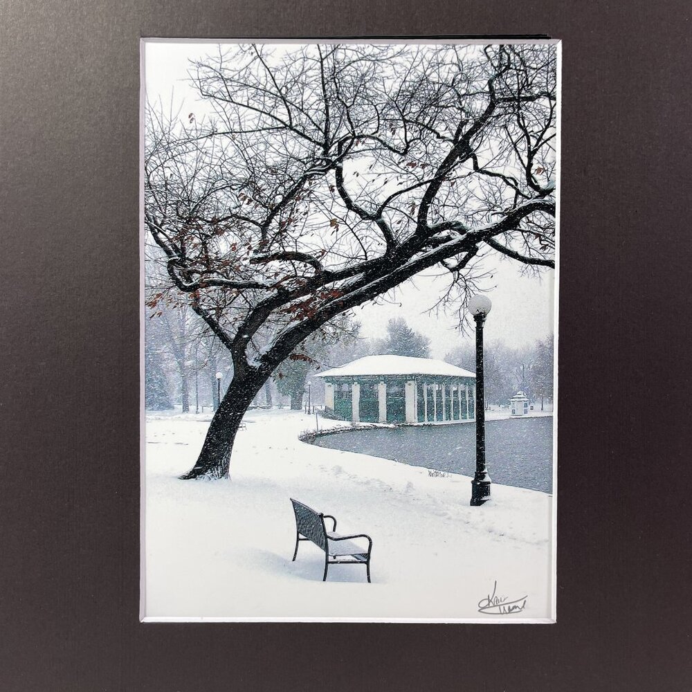WASH PARK DENVER SNOWY DAY 5 x 7 Photo Matted 8 x 10 Signed COA